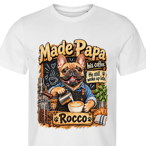 The Barista: dog portrait t-shirt