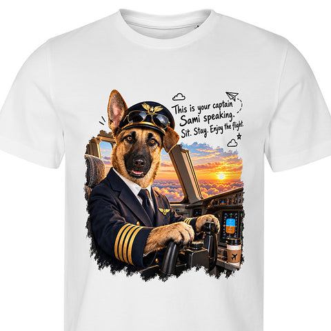 The Pilot: dog portrait t-shirt