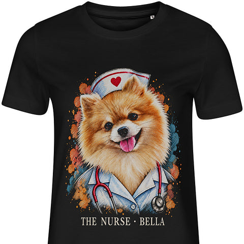 The Nurse: dog portrait t-shirt