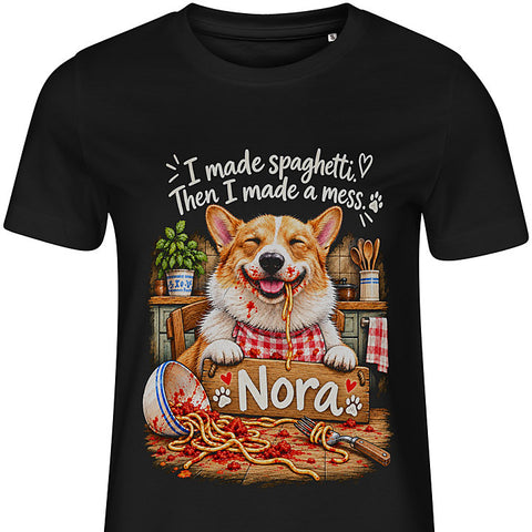 Spaghetti Night: dog portrait t-shirt