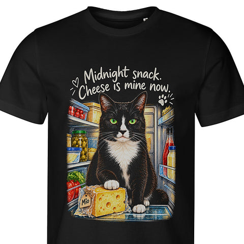 Midnight Snack: cat portrait t-shirt