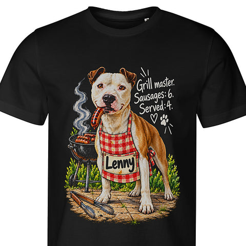 Grill Master: dog portrait t-shirt