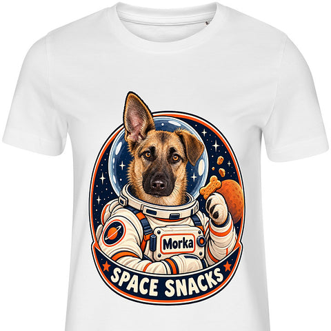 Space Snacks: dog portrait t-shirt