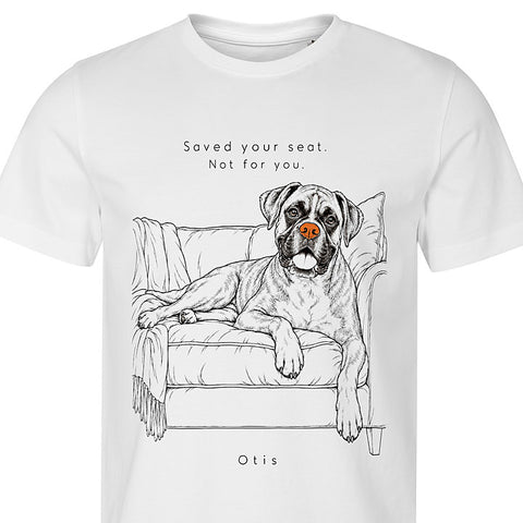 Saved Your Seat: dog portrait t-shirt
