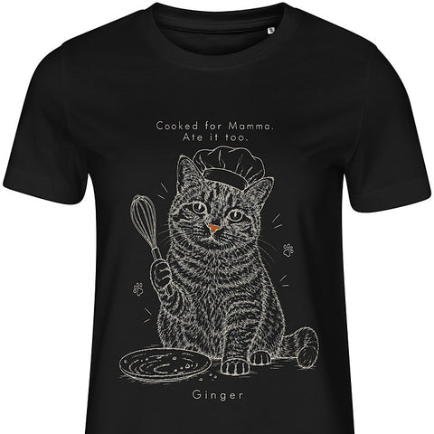 Cooked for You: cat portrait t-shirt