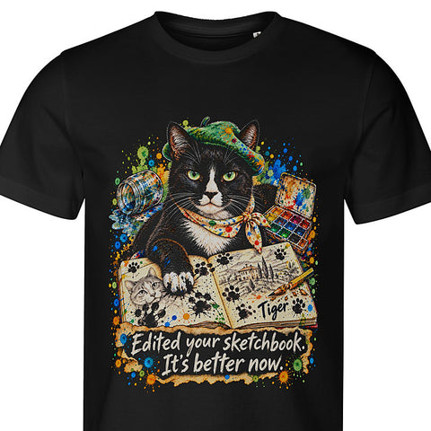 Edited Sketchbook: cat portrait t-shirt