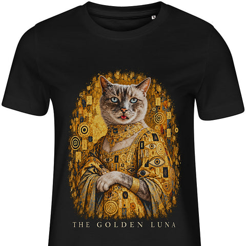 The Golden One: cat portrait t-shirt