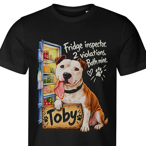 Fridge Inspector: dog portrait t-shirt