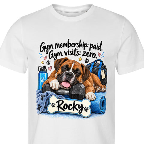 Gym Membership: dog portrait t-shirt