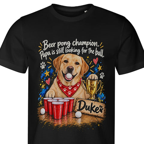 Beer Pong: dog portrait t-shirt