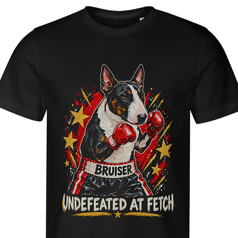 Undefeated at Fetch: dog portrait t-shirt