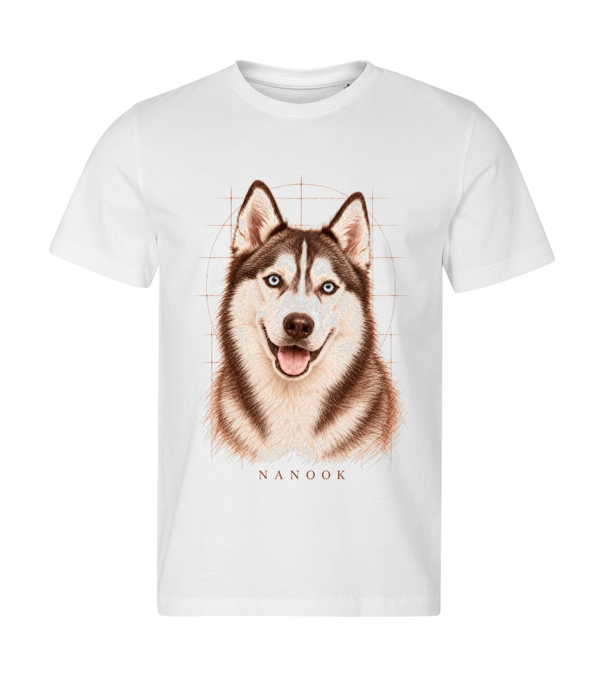 Conté Study – men white t-shirt with a dog portrait