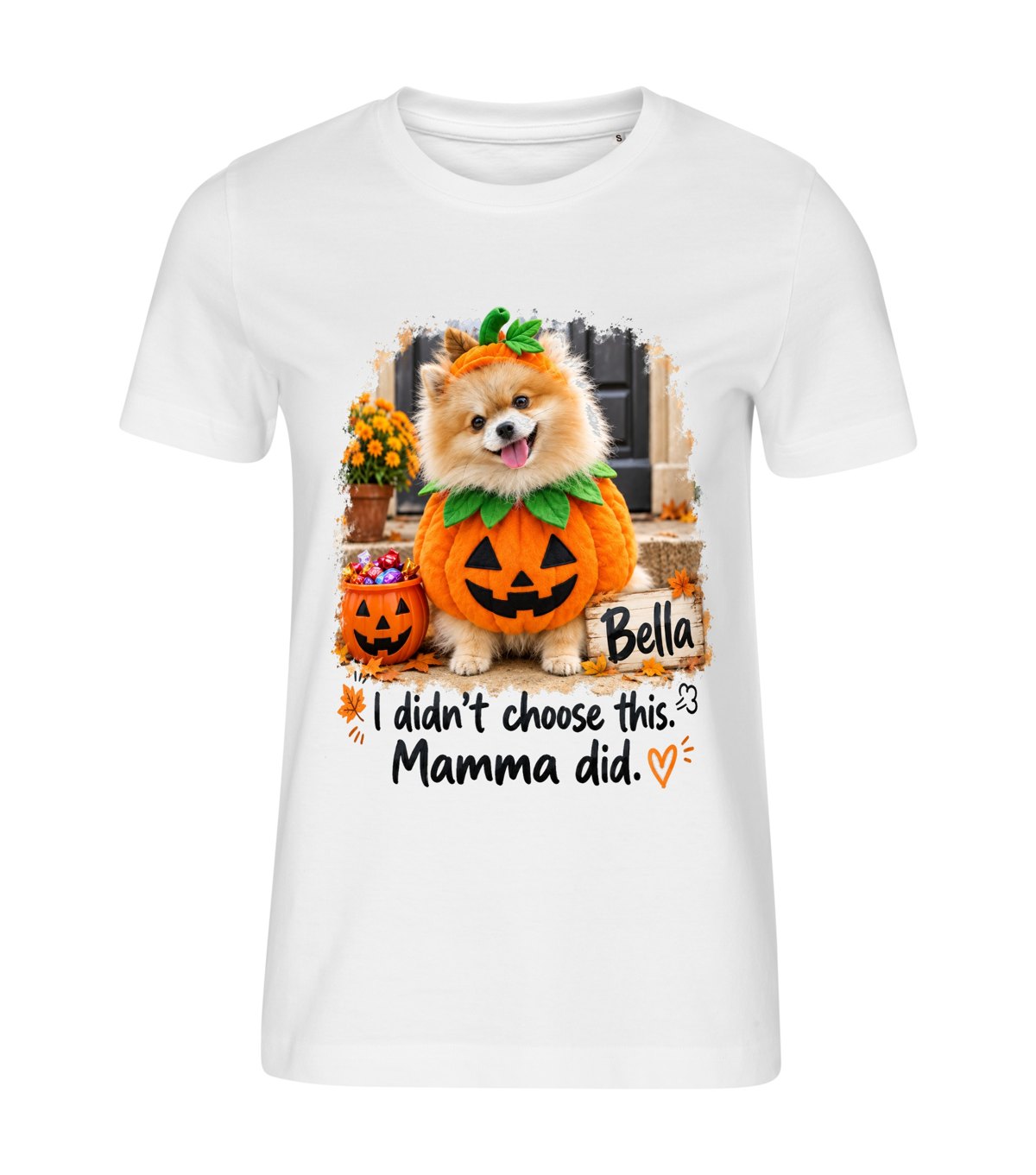 I Didn't Choose This – women white t-shirt with a dog portrait