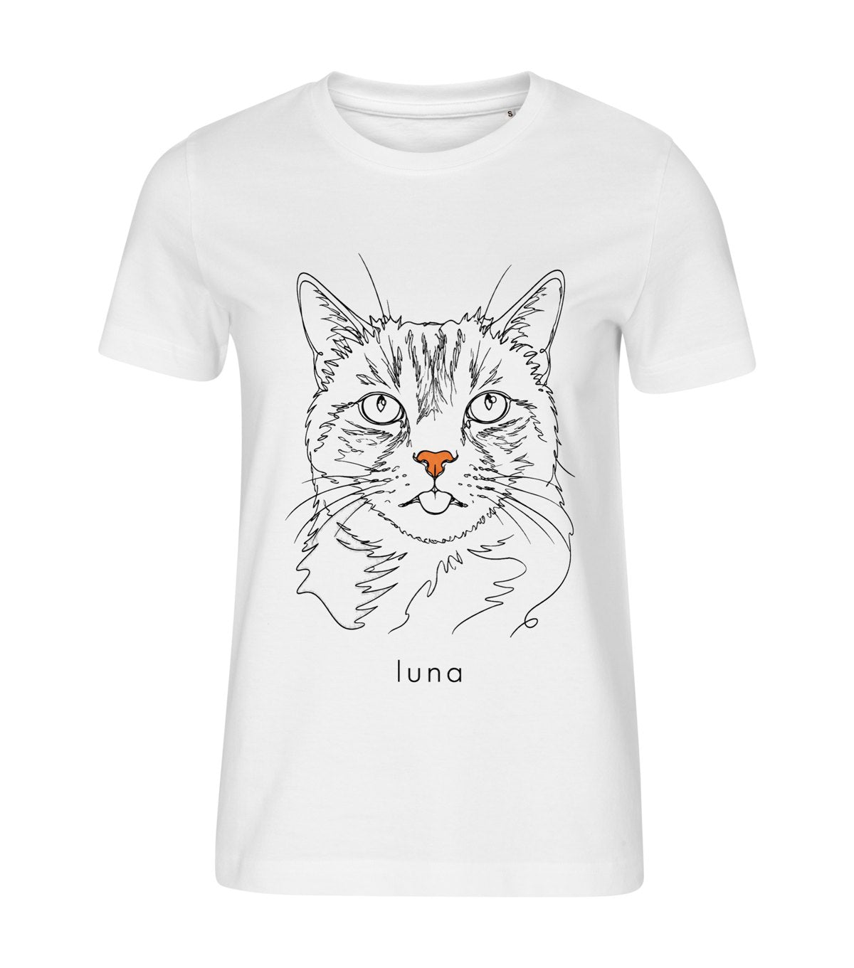 Line Art · Lynx Point Cat – women white t-shirt with a cat portrait