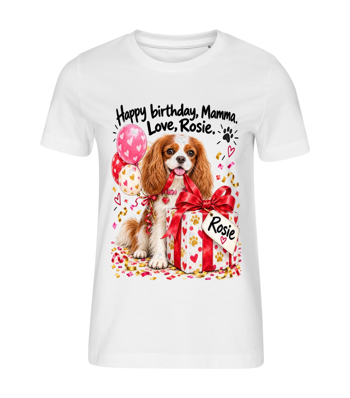 Love From the Dog – women white t-shirt with a dog portrait