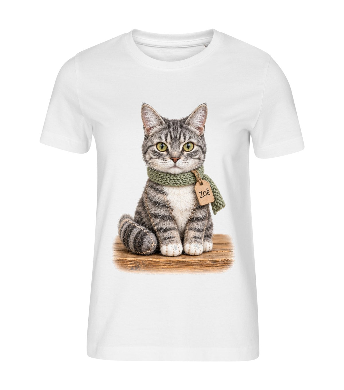 Plush Toy – women white t-shirt with a cat portrait