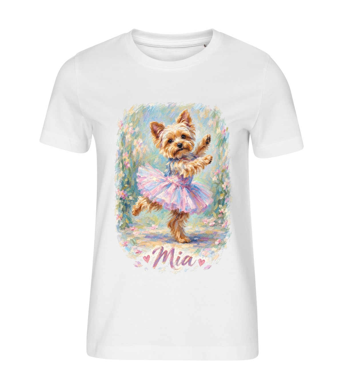 Prima Ballerina – women white t-shirt with a dog portrait