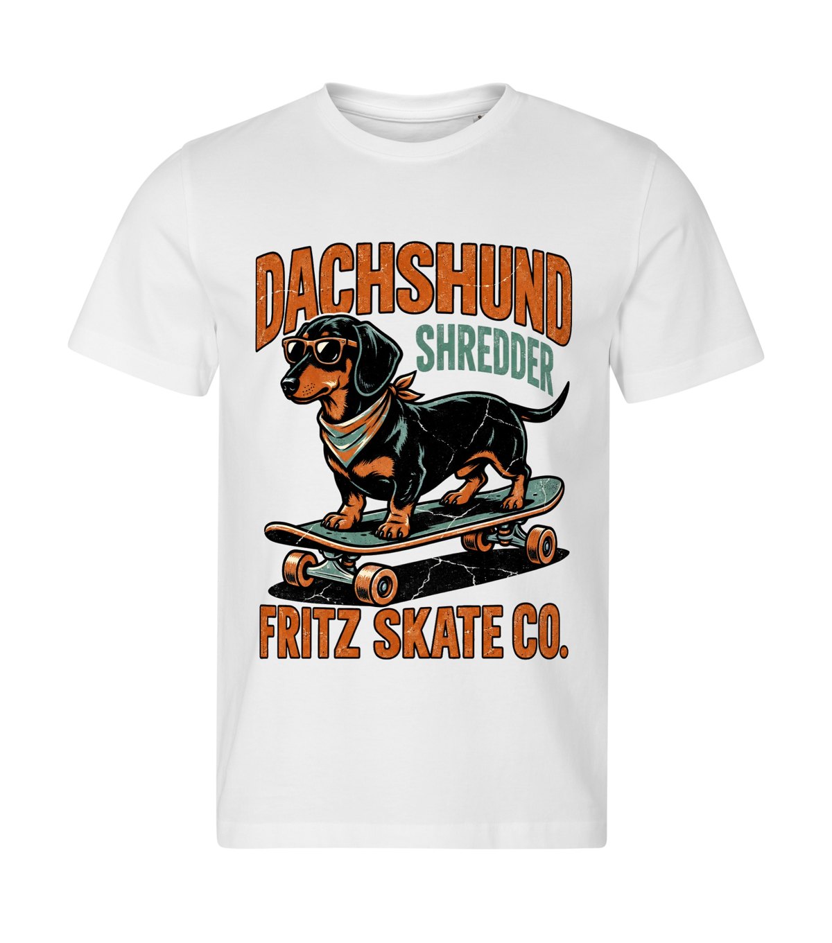 Skate Co. – men white t-shirt with a dog portrait