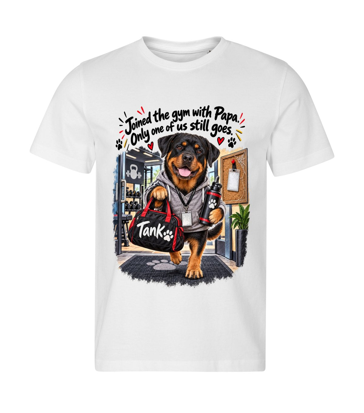 Still Going – men white t-shirt with a dog portrait