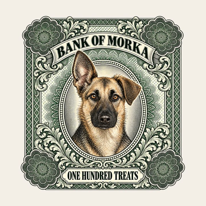 Bank of Morka – Morka drawn in the bank note design
