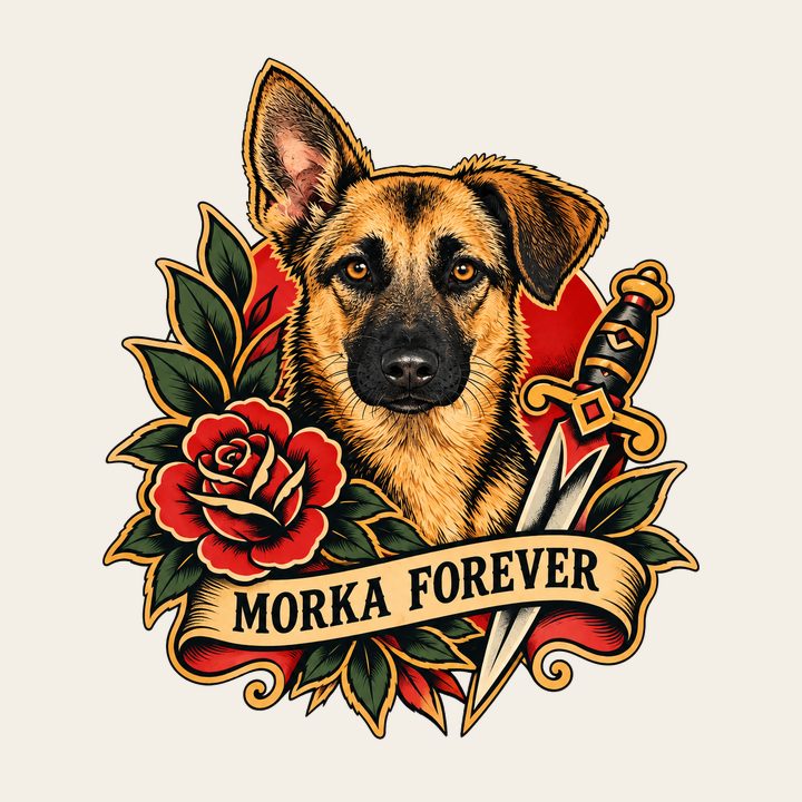 Morka Forever – Morka drawn in the forever tattoo design