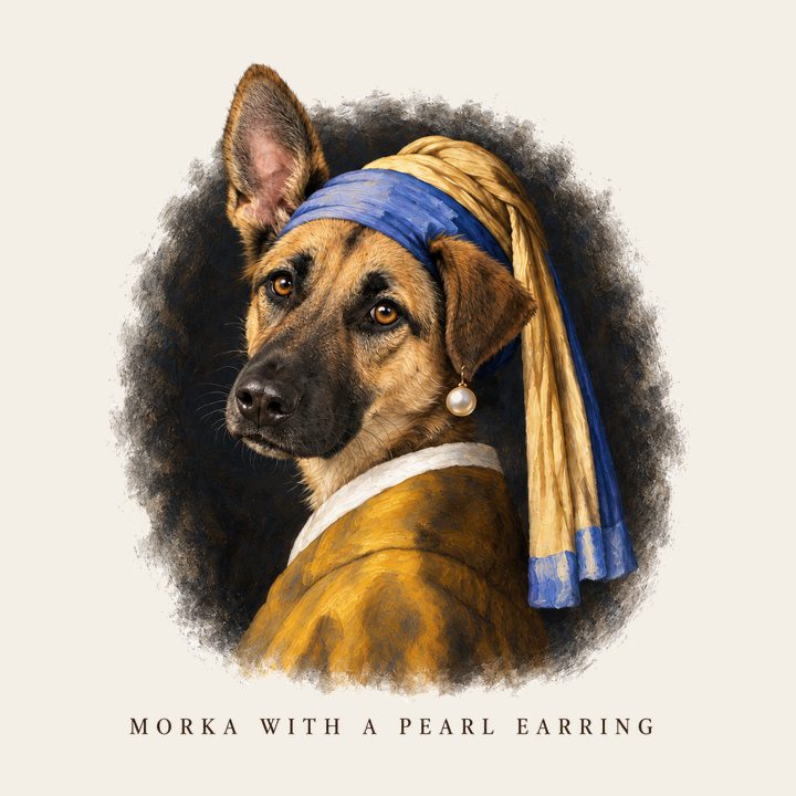 Morka with a Pearl Earring – Morka drawn in the girl with a pearl earring design