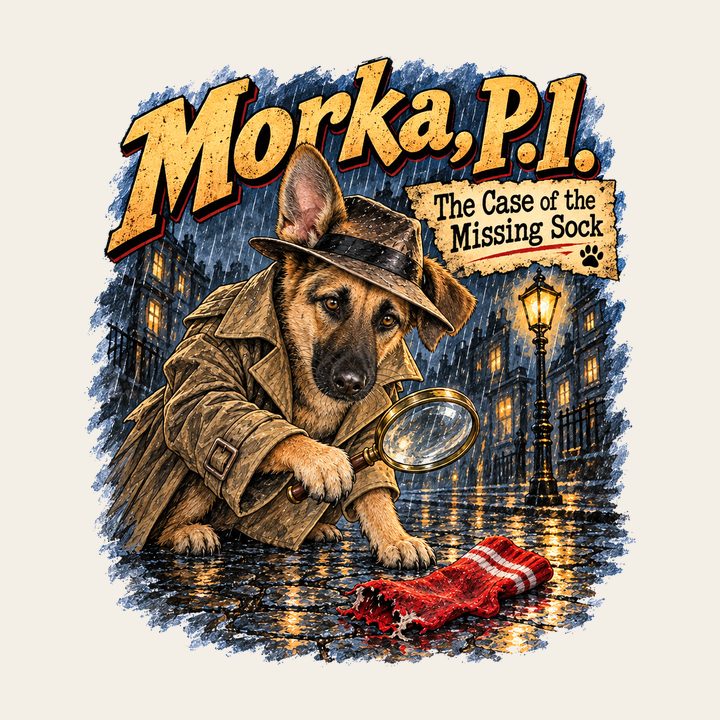 Morka, P.I. – Morka drawn in the the private eye design
