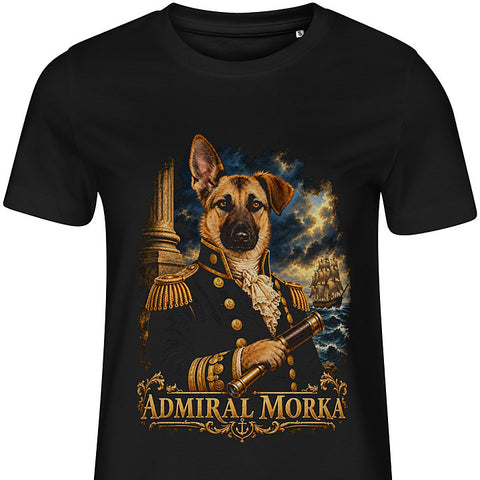 The Admiral: dog portrait t-shirt