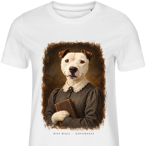 The Governess: dog portrait t-shirt