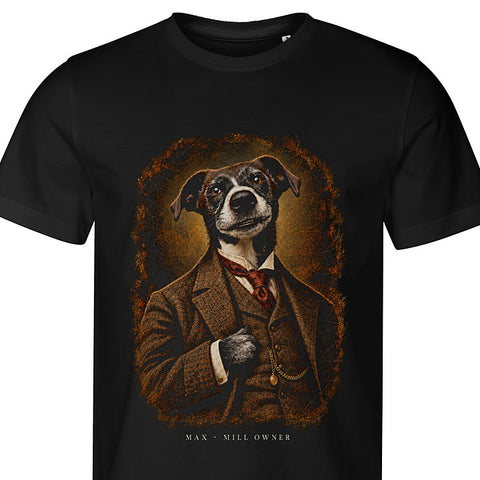 The Industrialist: dog portrait t-shirt