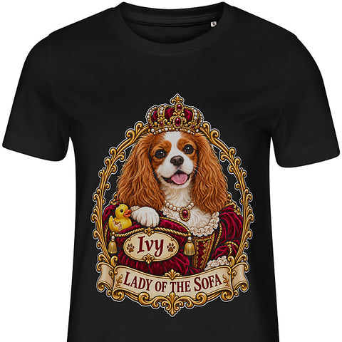 Lady of the Sofa: dog portrait t-shirt