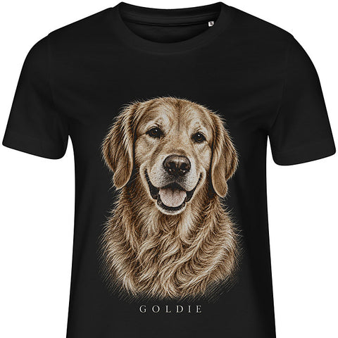 Copperplate Engraving: dog portrait t-shirt