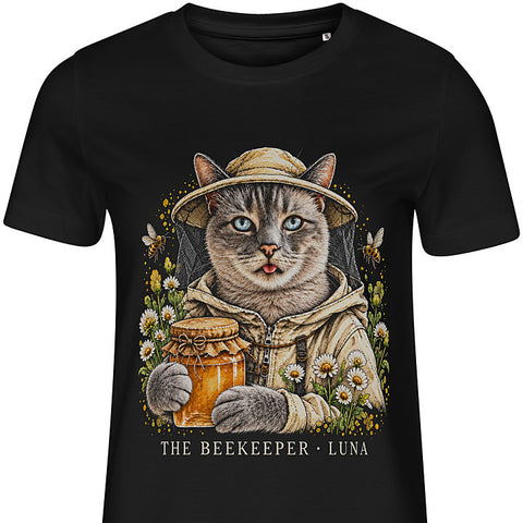 The Beekeeper: cat portrait t-shirt