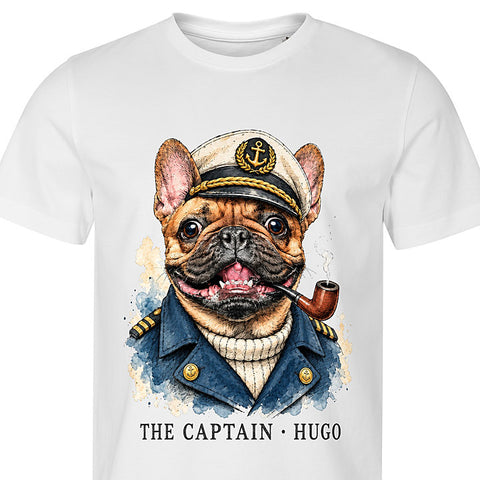 The Captain: dog portrait t-shirt