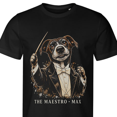 The Maestro: dog portrait t-shirt