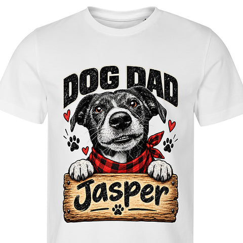 Dog Dad · Halftone: dog portrait t-shirt