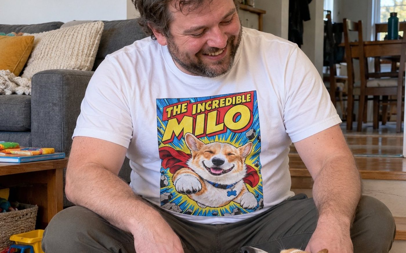 Cartoons: example pet portrait t-shirt
