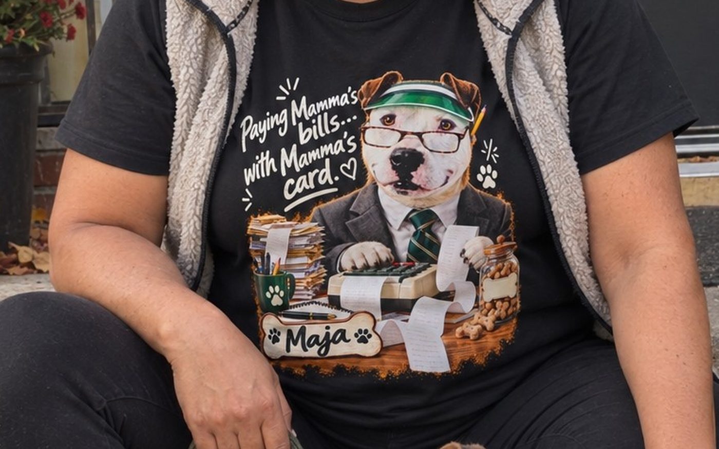 Personalities: example pet portrait t-shirt
