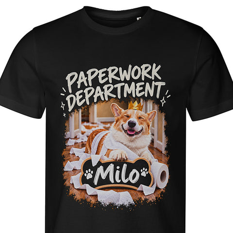 Paperwork Department: dog portrait t-shirt