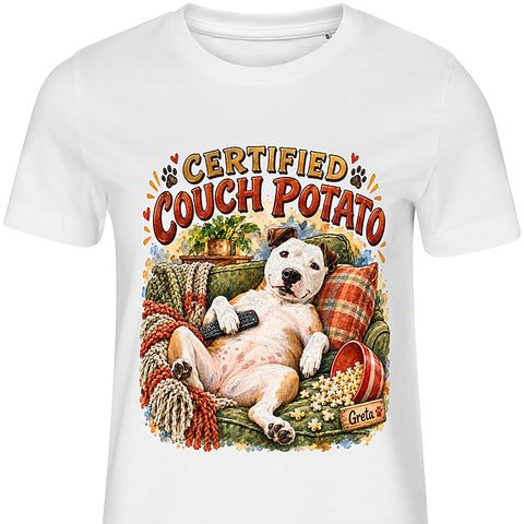 Certified Couch Potato: dog portrait t-shirt