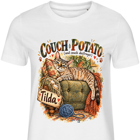 Couch Potato Cat: cat portrait t-shirt
