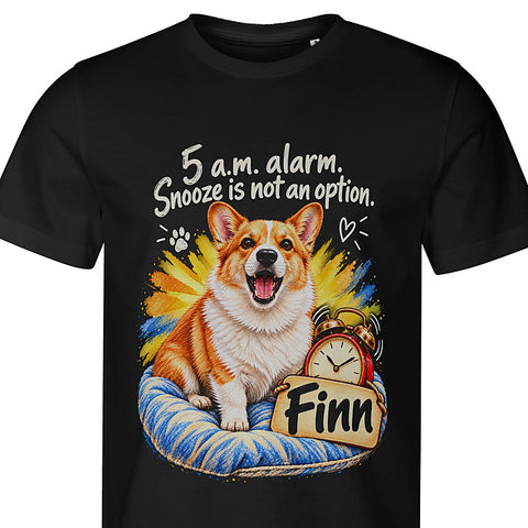 5 a.m. Alarm: dog portrait t-shirt