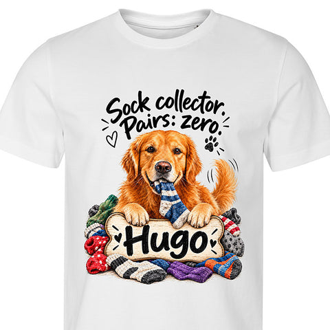 Sock Collector: dog portrait t-shirt
