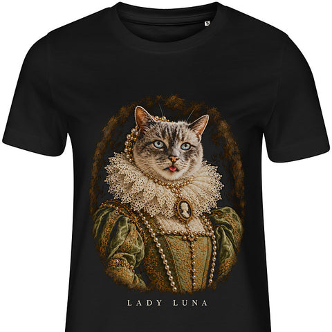 Lady in a Ruff: cat portrait t-shirt