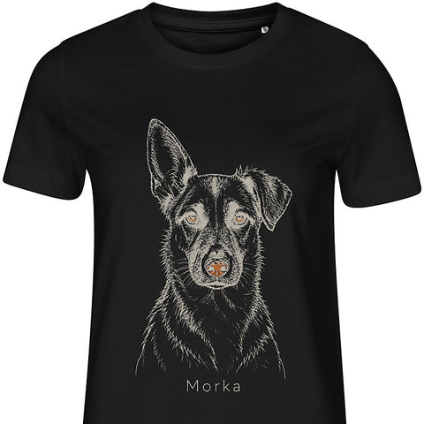 Line Art Portrait: dog portrait t-shirt