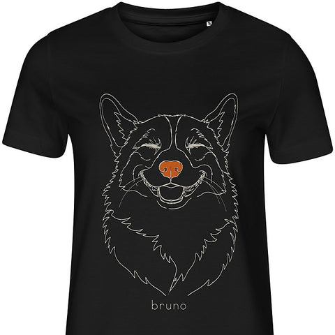 Line Art · Corgi: dog portrait t-shirt