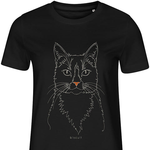 Line Art · Tuxedo Cat: cat portrait t-shirt