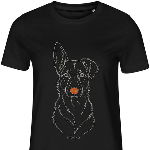Line Art · Shepherd: dog portrait t-shirt