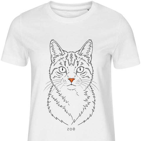 Line Art · Tabby Cat: cat portrait t-shirt