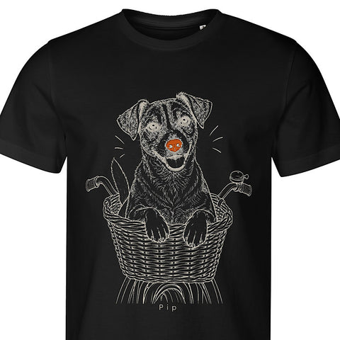 Bicycle Basket: dog portrait t-shirt